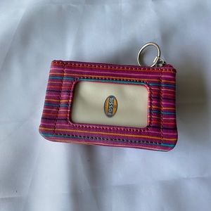 Fossil authentic colorful keyper key coin wallet NWT